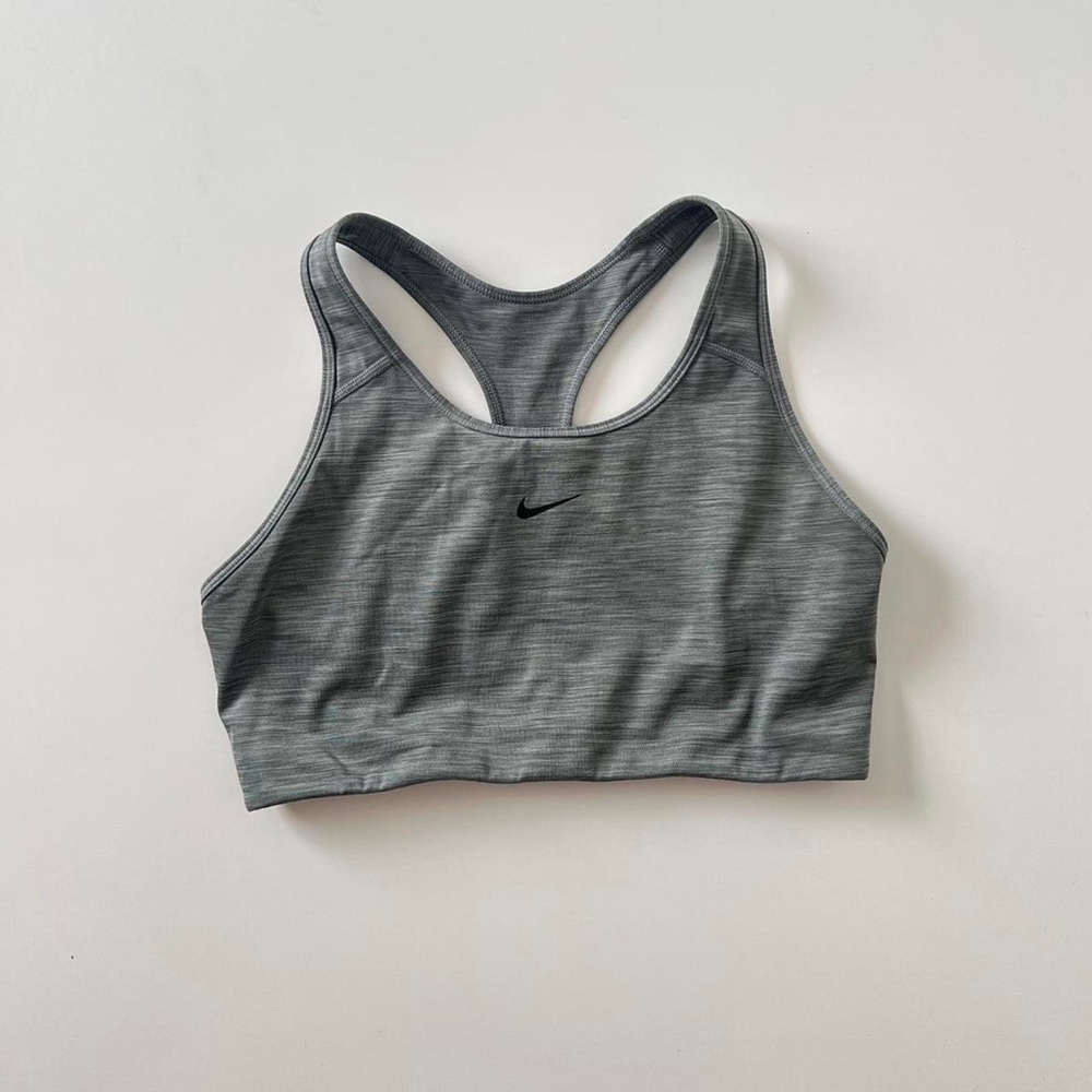Nike grey dri-fit swoosh sports bra - Picture 3 of 8